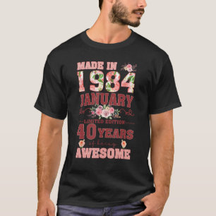 Camiseta Feita Em Janeiro De 1984, Edição Limitada, anivers