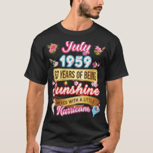 Camiseta Feita Em Julho De 1959, Rapariga De 63 Anos, 63 An