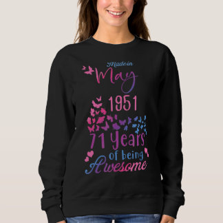 Camiseta Feita Em Maio De 1951 Feliz Aniversário, 71 Anos D