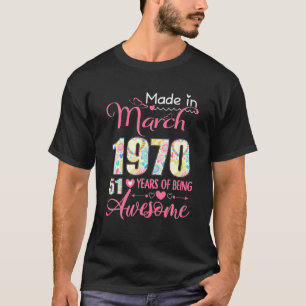 Camiseta Feita Em Março De 1970, 51Ruas, Aniversário, Garot