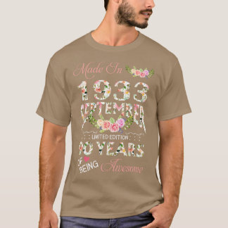 Camiseta Feita Em Setembro De 1933 Floral 90 Anos De Bein