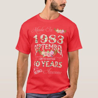 Camiseta Feita Em Setembro De 1983 Com 40 Anos De Bein Flor