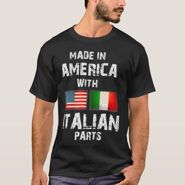 Camiseta Feita Na América Com Partes Italianas Engraçadas I (Frente)