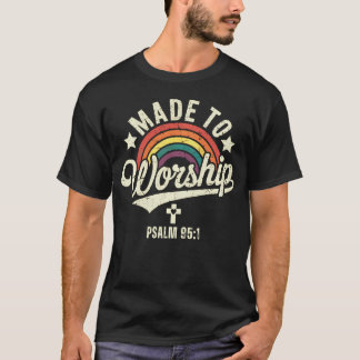 Camiseta Feita Para A Fé Cristã Culto Deus Jesus Retro Ra