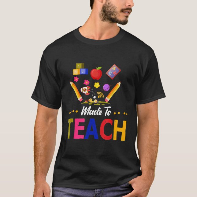 Camiseta Feita Para Ensinar Professores Gráficos Design Ado (Frente)