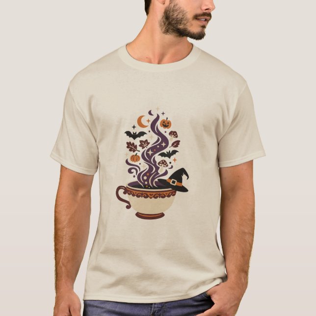 Camiseta Feitiçaria de Halloween da Poção de Bruxa (Frente)