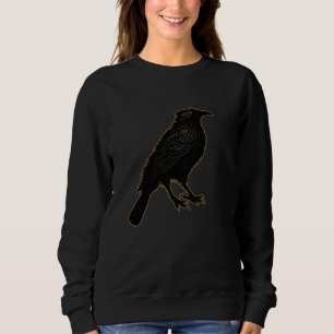 Camiseta Feitiçaria de pássaro-coroa oculta corvo negro mís
