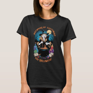 Camiseta Feiticeira assustadora e assustadora que cria o En