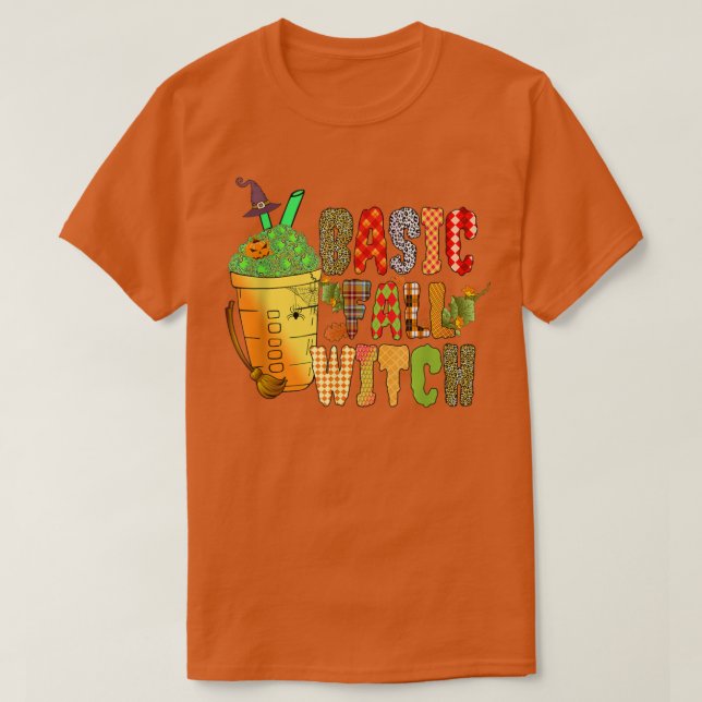 Camiseta Feiticeira Básica Bebe Maçã Pumpkin Spice Hallowee (Frente do Design)