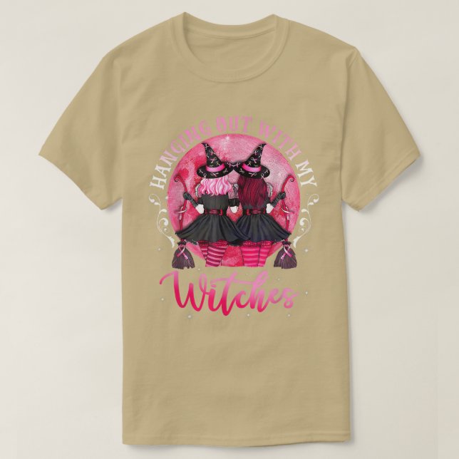 Camiseta Feiticeira Bestie Halloween Engraçada Com Minha W (Frente do Design)