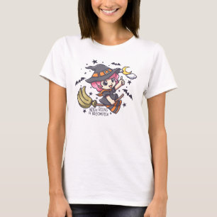 Camiseta Feiticeira Bonita Andando Por Uma Broomstick