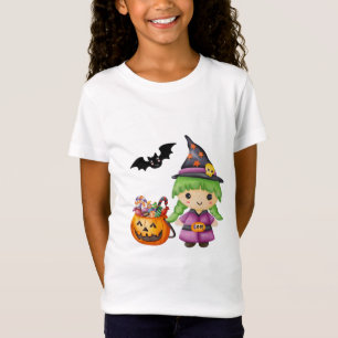 Camiseta Feiticeira Bonita do Halloween e Docinho do Hallow
