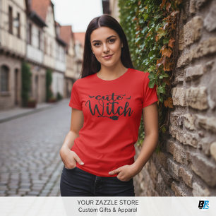 Camiseta Feiticeira Corajosa Mães Vermelhas no Halloween