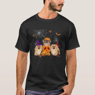 Camiseta Feiticeira de abóbora que bate o cão no dia das br