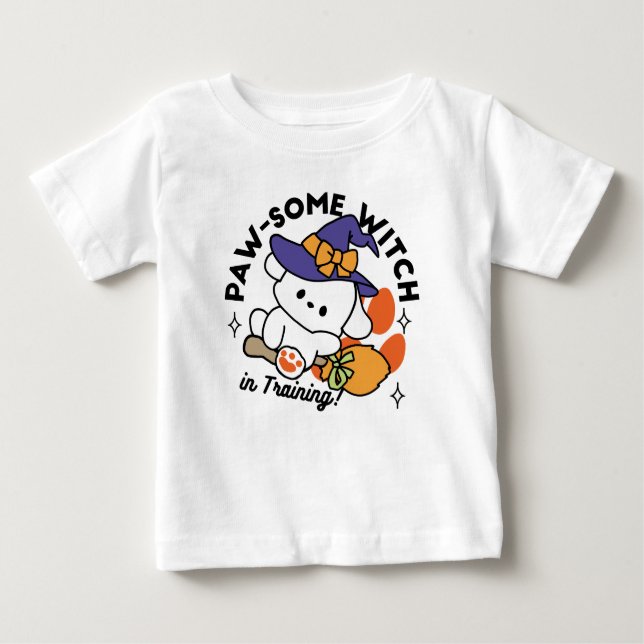 Camiseta Feiticeira de pata no treinamento - Cão de Hallowe (Frente)