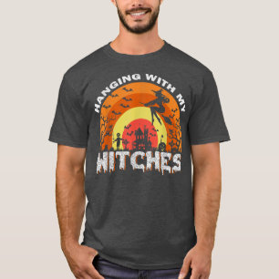 Camiseta Feiticeira Engraçada Andando Com Minhas Bruxas