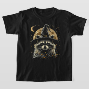Camiseta Feiticeira Engraçada Engraçada Do Halloween Raccoo