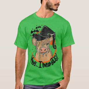 Camiseta Feiticeira Engraçada Halloween Moo Quero Dizer Boo
