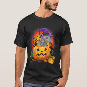 Camiseta Feiticeira italiana Greyhound Pumpkin Halloween - 