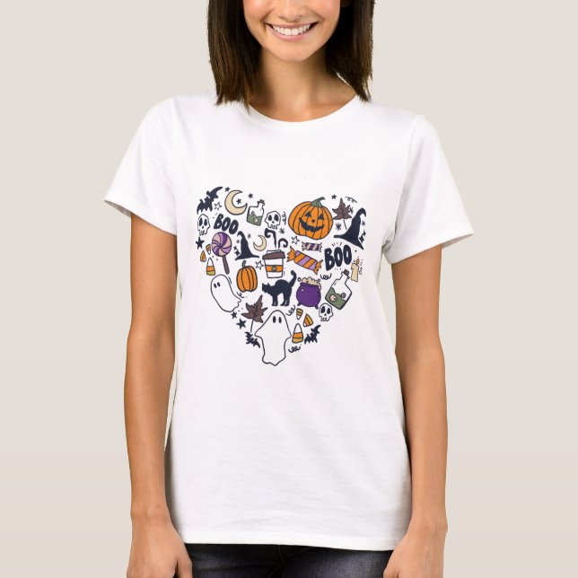 Camiseta Feiticeiras de Coleção em Forma de Coração (Frente)