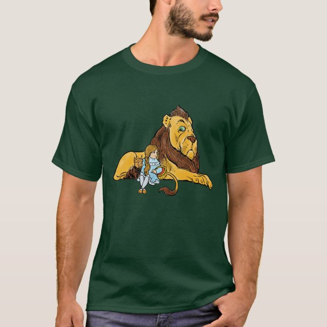 Camiseta Feiticeiro de Oz, Dorothy e Toto com Leão (Frente)