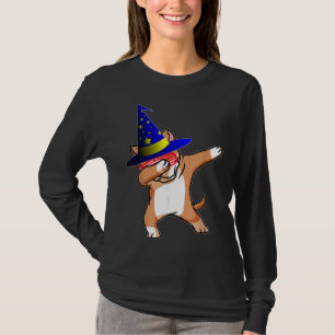 Camiseta Feiticeiro do Halloween Dabbing Pitbull Puppy Cach