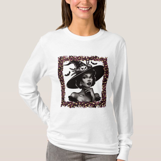 Camiseta Feiticeiro Pin-up Halloween (Frente)
