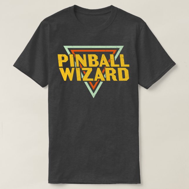 Camiseta Feiticeiro Retro Pinball Engraçado Quota Vintage (Frente do Design)