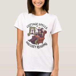 Camiseta Feitiços de algodão e feiticeira de coz que lê o c