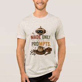 Camiseta Feito Apenas Com Prompts Ai Café Robô Retro Engraç