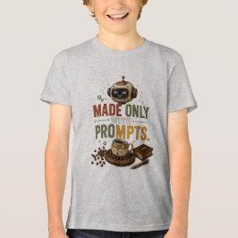 Camiseta Feito Apenas Com Prompts Engraçado Ai Café Robô Re
