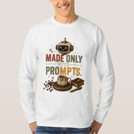 Camiseta Feito Apenas Com Prompts Engraçado Ai Café Robô Re