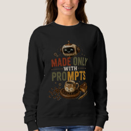 Camiseta Feito Apenas Com Prompts Engraçado Ai Café Robô Re