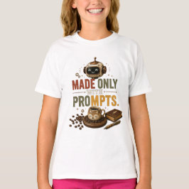 Camiseta Feito Apenas Com Prompts Engraçado Ai Café Robô Re