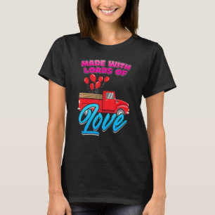 Camiseta Feito Com Um Dia de os namorados De Amor