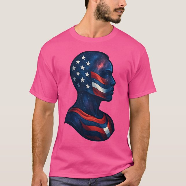 Camiseta "Feito de Estrelas e Stripes" - Americano Celestia (Frente)