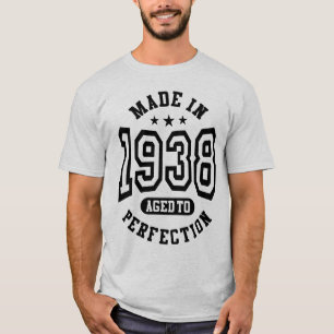 Camiseta Feito Em 1938, Com Idade Para Perfeição, Presente 