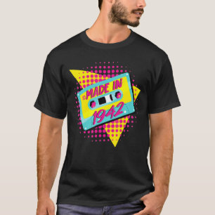 Camiseta Feito em 1942 80 Aniversário 80s 90s 1990s N.os 19