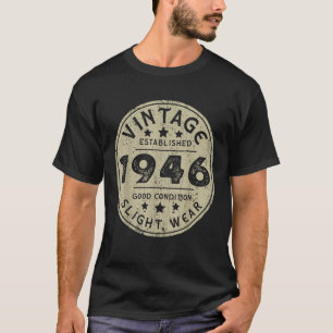 Camiseta Feito em 1946 Homens Mulheres Design de 80 Anos pa