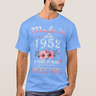 Camiseta Feito Em 1952, Presente De Aniversário De 70 De 70