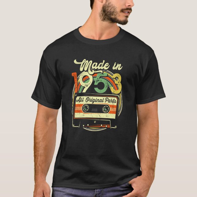 Camiseta Feito em 1953, 68º aniversário da cassete de casse (Frente)
