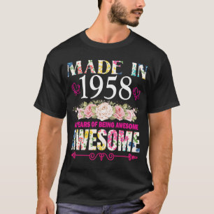 Camiseta Feito em 1958, 65 anos sendo incrível 65º aniversá