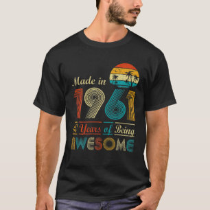 Camiseta Feito Em 1961, Em Vintage Retro 60 Anos De Idade