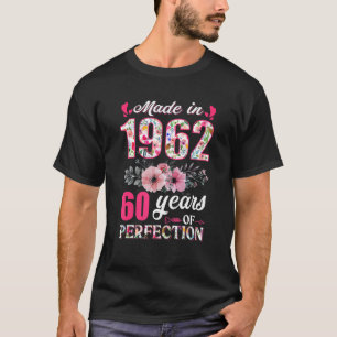 Camiseta Feito Em 1962, Floral, 60 Anos, 60 Anos