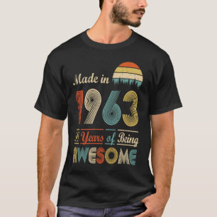 Camiseta Feito em 1963, 58º Aniversário, 58 Anos De Ser Awe