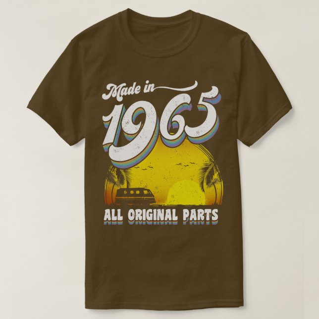 Camiseta Feito em 1965, com todas as peças originais 53d pr (Frente do Design)