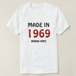 Camiseta Feito em 1969, Peças Originais