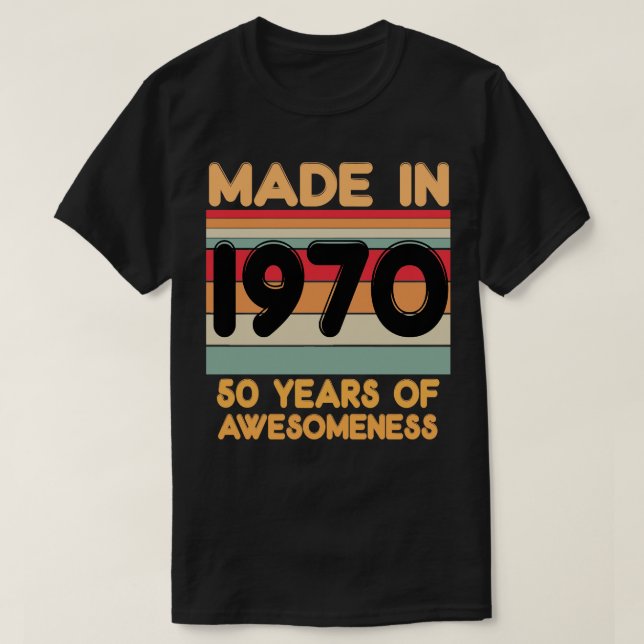 Camiseta Feito Em 1970 (Frente do Design)
