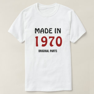 Camiseta Feito em 1970, Peças Originais