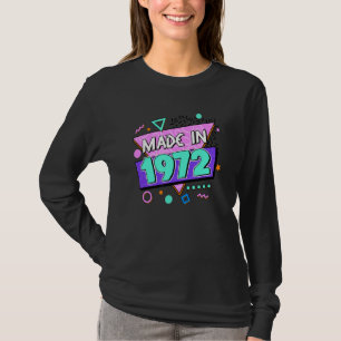 Camiseta Feito em 1972 50º Aniversário 80s 90s 1990s N.os 1